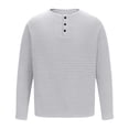 thumbnail image 3 of Blusas y camisas de manga larga con cuello en V para hombre, jersey de color liso con cuello en V, blusa holgada de manga larga para hombre, 3 of 6