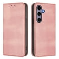 thumbnail image 2 of For Samsung Galaxy S25 Wallet Phone Case,Retro PU Leather Magnetic Folio Cover with RFID Blocking Card Holder,Flip Folding Kickstand,Anti-fall Shockproof Durable Protective Phone Case,Pink, 2 of 9