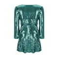 thumbnail image 5 of Busydd Womens Dresses Long Sleeve Saprkly Sequin Dress Homecoming V Neck Bodycon Mini Dress Party Prom Cocktail Glitter Dress, 5 of 6