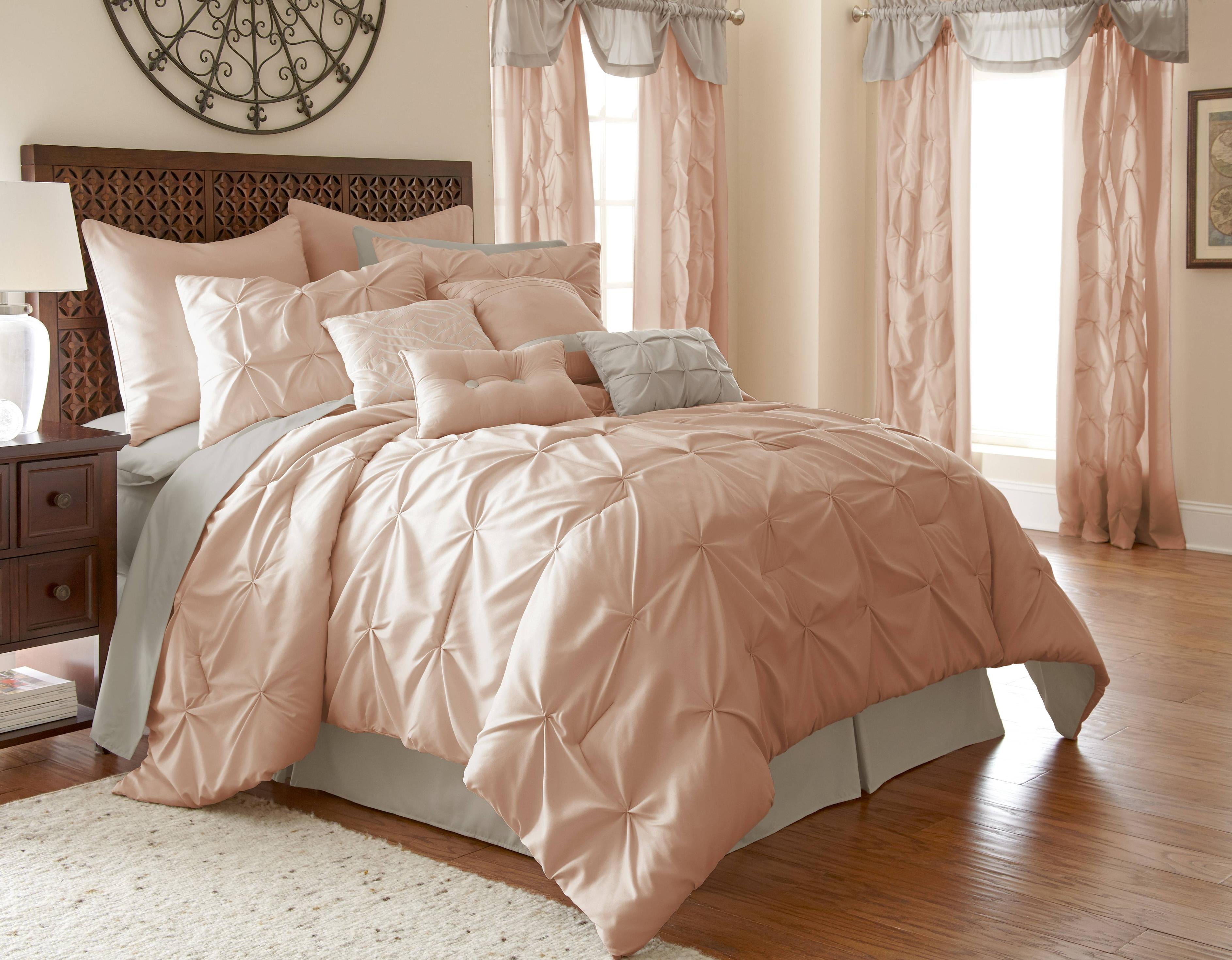 blush pink queen comforter set
