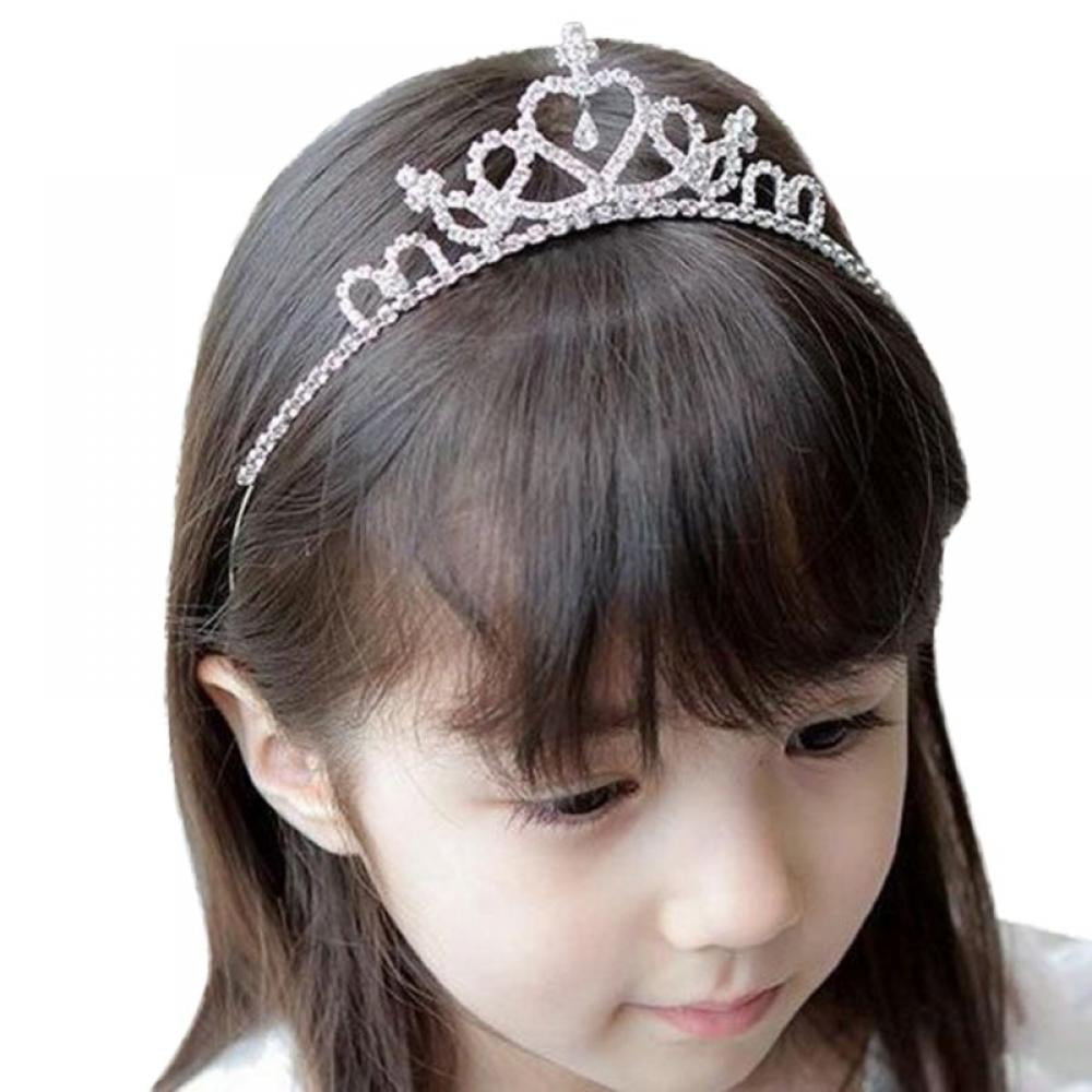 Rhinestone Crystal Tiara Hair Band Kid Girl Bridal Princess Prom Crown Headband 