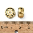 thumbnail image 3 of Ion Plating(IP) 304 Stainless Steel Enamel Beads Real 18K golden Plated Flat Round with Black 12x5.5mm Hole: 1.5mm, 3 of 3