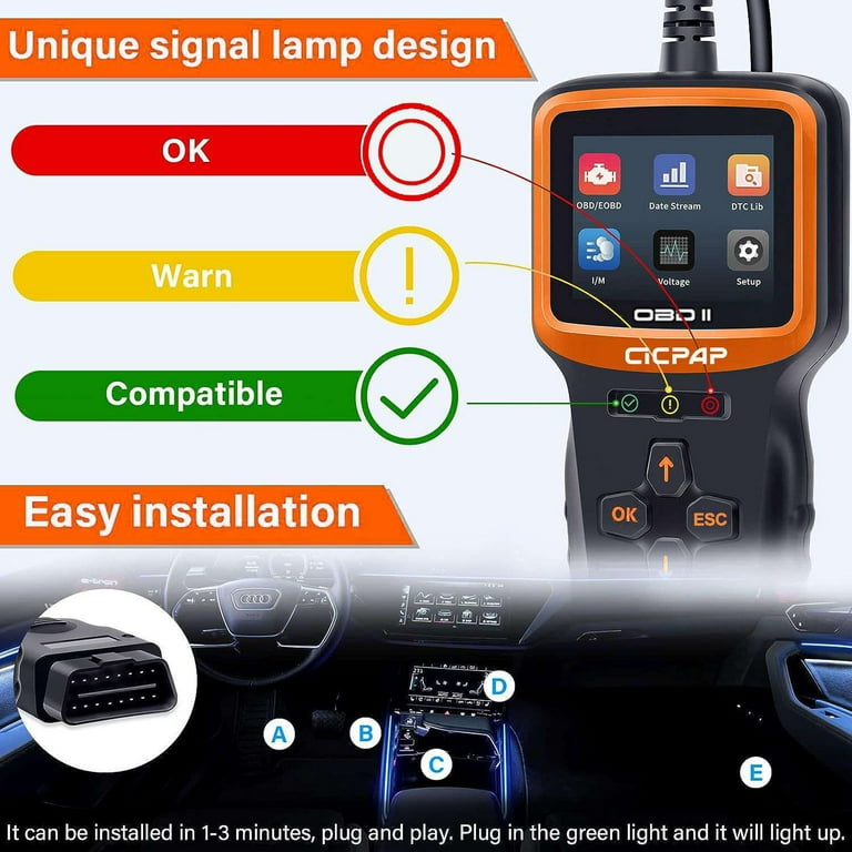 Cicpap OBD2 Scanner, Color Screen Engine Code Reader