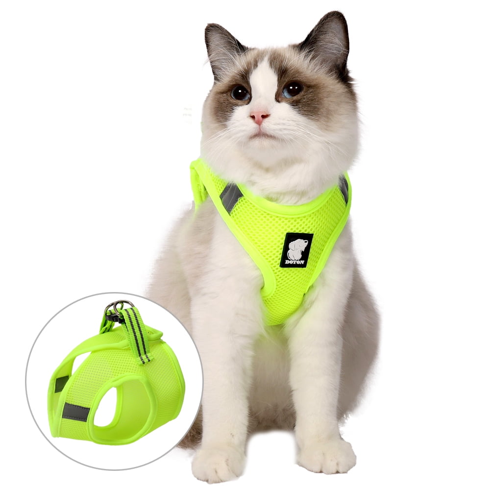 LIANZIMAU Cat Harness Leash Straps Soft and Comfortable Cat Walking Jacket with Running Cushioning and Escape Proof for Puppies with Cationic Fabric
