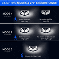 thumbnail image 5 of Solar Lights Outdoor 4 Pack, 100LED/3 Modes 270° Lighting Angle Motion Sensor Security Lights, Wireless IP65 Waterproof Wall Lights Solar Powered, Bright for Backyard Garden Fence Patio Front Door, 5 of 6