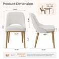 thumbnail image 4 of EOP Modern Dining Chairs Set of 2, Upholstered Dining Side Chairs with Solid Rubber Wood Legs, Open Back Design, Kitchen Dining Room Living Room Chairs with Curved Back, Beige, 4 of 11