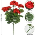 thumbnail image 2 of Zukuco Artificial Flowers for Outdoors, 4 Pack Geraniums Silk Flowers UV Resistant No Fade Faux Flowers Geraniums Bush for Home Outdoor Garden Porch Window Vase Wedding Decor (Red), 2 of 7