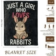 thumbnail image 3 of Just a Girl Who Loves Rabbits Blanket, Flannel Blankets Gifts for Boys Girls Adults, Warm Cozy Soft Fuzzy Throw for Couch, Bed, Room Decor 50x60 in, 3 of 10