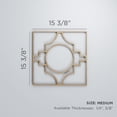 thumbnail image 3 of Ekena Millwork 15 3/8"W x 15 3/8"H x 1/4"T Medium Gypsum Decorative Fretwork Wood Wall Panels, Red Oak, 3 of 18