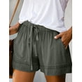 thumbnail image 3 of Doublju Women's Elastic Waist Comfy Casual Shorts with Pockets, 3 of 4