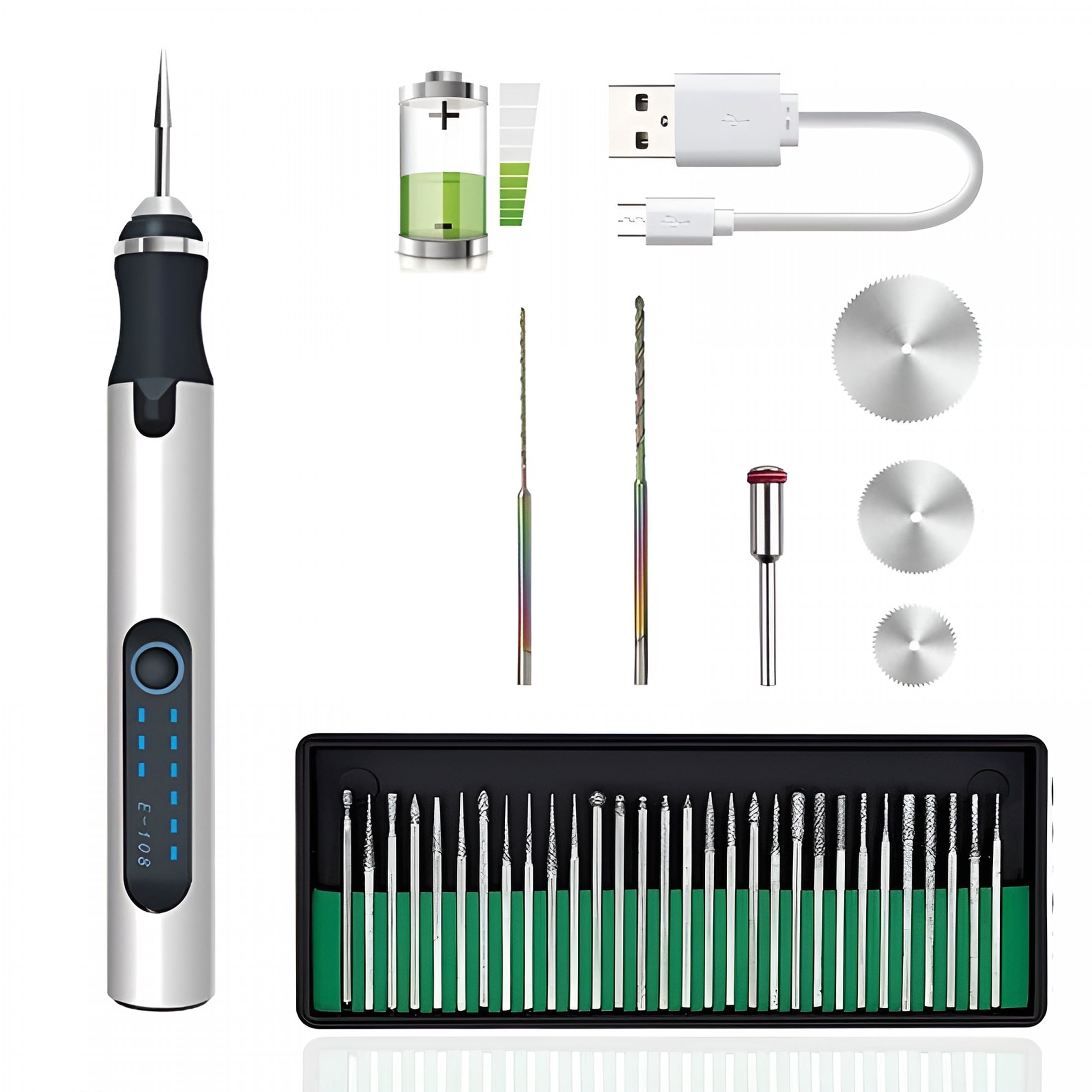 EXLEAF 2026 New Cordless Electric Engraving Pen,Engraving Tool,Usb Rechargeable Engraving Pen Etching Tool Etcher Kit Set,Engraving Pen for Metal,Wood,Glass and Plastic