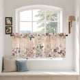 thumbnail image 2 of Vintage Spring Floral Tier Curtains 24 Inch Length, Elegant Flowers Butterflies Farmhouse Cafe Short Curtains for Bathroom Over Sink, Small Kitchen Curtain Light Filtering Drapes 2 Panels 27.5"Wx24"L, 2 of 8