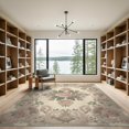 thumbnail image 2 of ODIKA 9'x12' Washable Area Rug Non-Slip, Chair-Friendly Pink Motif Long Featuring Decorative Frame Vintage Sage Bathroom for Dining Room, Basement, Large Office, 2 of 7