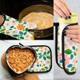 thumbnail image 5 of Yayeee Oven Mitts and Pot Holder Set of 2 Heat Resistant Kitchen Gloves Baking Hot Pad, Retro Orange Floral, 5 of 5