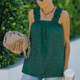 thumbnail image 2 of Camisetas sin mangas con volantes de verano para mujer, blusa sin mangas con estampado elegante e informal, holgada, para la vida diaria y el trabajo, 2 of 6