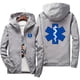 thumbnail image 5 of Primavera y otoño 2024 EMT chaqueta estampada de ambulancia de primeros auxilios abrigo informal diario con cremallera de Color sólido abrigo de moda para hombres y mujeres, 5 of 5