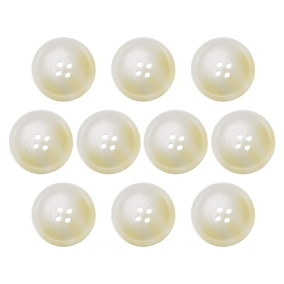 Uxcell 10pcs Resin Sewing Button, 28mm 5/8-inch 4 Holes Round Buttons for Coat, Men's Suit, Clothes Garment, 2#White
