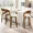 Beige, variant on Set of 4 Modern Bar Stools with Curved Wood Back, Padded Faux Leather Seat, Counter Height Kitchen Island Chairs with Footrest,Black