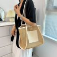 thumbnail image 2 of Bolso Hobo Elegante Tejido Malla Mano Paja para Mujer Playa Verano, 2 of 8
