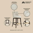thumbnail image 4 of Lucia Modern Wood Upholstered Chenille Barstool in Natural, 4 of 9