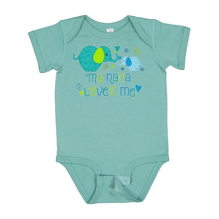 

Inktastic My Nana Loves Me- Cute Elephants Gift Baby Boy or Baby Girl Bodysuit