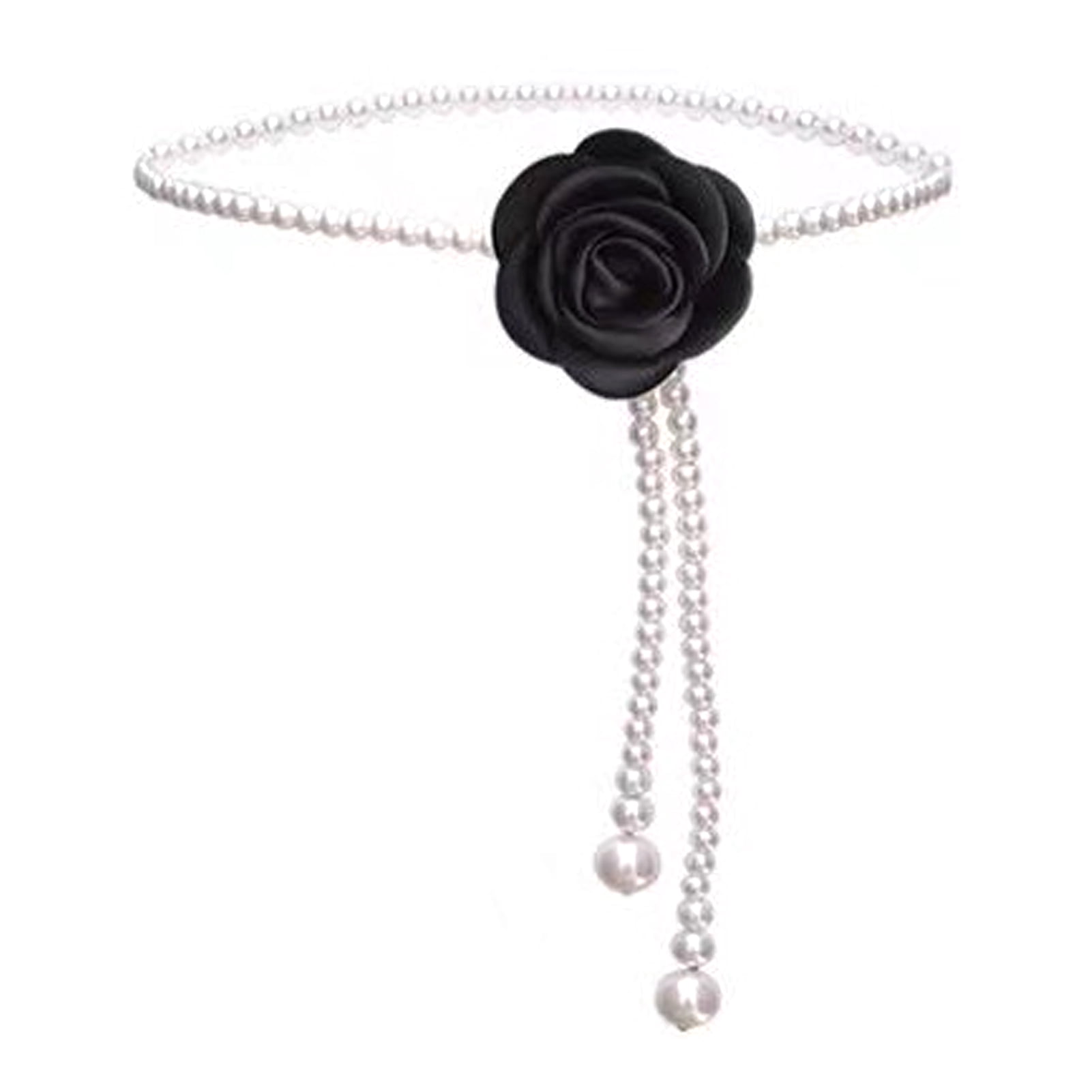 Elegant Pearl Camellia Waist Belt – Chic Statement Accessory NUZYZ Women Waist Chain Camellia Decor Faux Pearl Single  main image 2