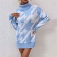 thumbnail image 5 of Gibobby Suéter de Cuello Alto para Mujer, Suéter de Manga Larga con Cuello Alto y Botones para Mujer, Suéter Elegante Informal acanalado de Color sólido(Azul,M), 5 of 5
