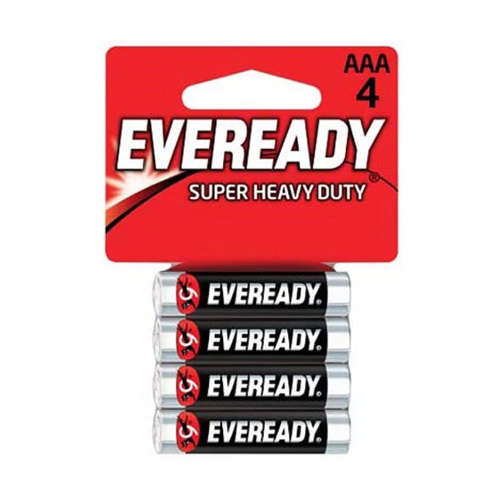 Eveready C2 & AAA Batteries Super Heavy Duty Carbon Zinc Carded (24-Pack of 4AAA= 96 Batteries)