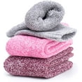 thumbnail image 2 of DOPI Womens Super Thick Wool Socks - Soft Warm Comfort Casual Crew Winter Socks (Pack of 3-5), Multicolor, 2 of 8