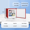 thumbnail image 2 of LHRIVER Mini Upright Freezer Compact Refrigerators，1.2Cu.ft Small Stand up Freezer for Home Office, Red, 2 of 7