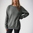 thumbnail image 6 of Aboser Women's Thermal Sherpa Lined Sweatshirts Plus Size Thicken Fleece Pullover Casual Long Sleeve Shirts Comfy Round Neck Sweatshirt Loose Fit Basic Shirt Dark Gray XL, 6 of 9