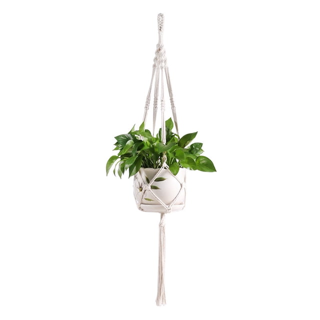 Apuakthei - Soporte para macetas de macramé para plantas, cesta colgante, cuerda de yute, artesanía trenzada