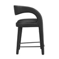 thumbnail image 3 of Counter Stool Chair, Black, Vegan Leather, Bar Pub Cafe Bistro Dining Kitchen Hospitality Restaurant, Modern Contemporary HB35927, 3 of 10