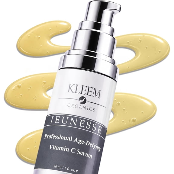 KLEEM ORGANICS Vitamin C Serum for Face with Hyaluronic Acid & Vitamin E - Anti Aging Face Serum to Reduce Wrinkles, Dark Spots & Sun Damage, 1 fl. oz