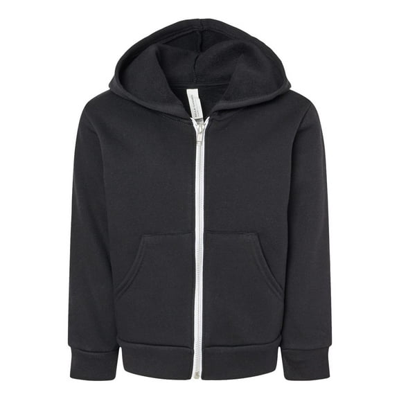BELLA   CANVAS - Toddler Sponge Fleece Full-Zip Hoodie - 3739T - Black - Size: 2T