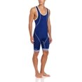thumbnail image 3 of ASICS Mens Snap Down Wrestling Singlet Bodysuit Jumpsuit, Blue, X-Small, 3 of 6