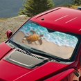thumbnail image 3 of KUIFORTI Leopard Print Windshield Sunshade Block Heat and Sun UV Rays, Reusable Front Windshield Sun Shade Large Sun Visor for Car- Keeps Your Vehicle Cool - Easy to Storage, 3 of 6