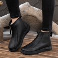 thumbnail image 4 of EKVAHL Women's Orthopedic Ankle Boots, Leather Snow Booties Walking Shoes, Arch Support Front Zip Warm Fleece Lined Outdoor Commute Daily Shoes Black, 4 of 4