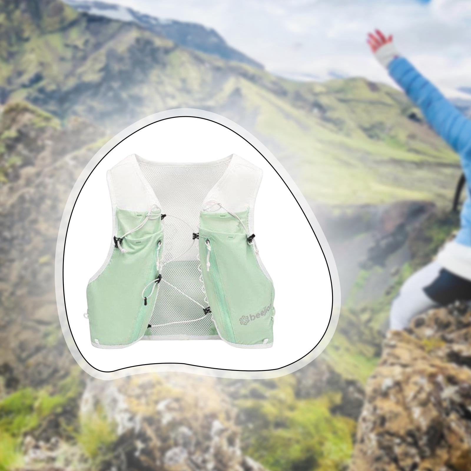 harayaa Breathable and adjustable running hydration vest, backpack for running, camping, Green