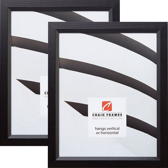 Craig Frames Simple Black Hardwood Picture Frame, Set of 2