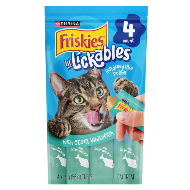 Friskies Lil' Lickables Ocean Whitefish, Cat Treats, 14 g x 4
