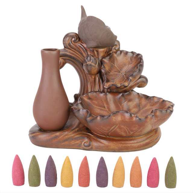 Classical Type Fish Ceramic Incense Holder Backflow Burner Home Office Decoration Gift