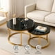 thumbnail image 2 of Set de 2 Mesas de Centro Circulares Bluelander con Soportes de Acero, Negro/Dorado, 2 of 5