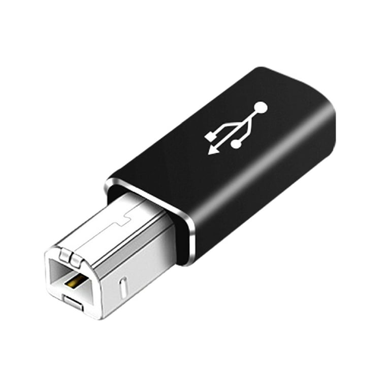 2X Black USB Type A Female to USB Type B Male USB Plug Printer Adapter  Converter