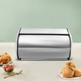 thumbnail image 4 of Stainless Steel Bread Box 17" Roll Top Bread Bin Large Capacity Loaf Bread Storage Container for Kitchen Countertop Homemade Bread Pastries Pancake, 4 of 9