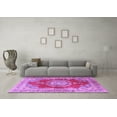 thumbnail image 3 of Ahgly Company Indoor Round Medallion Purple Traditional Area Rugs, 3' Round, 3 of 4