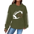 thumbnail image 2 of Green Sweatshirt for Women's Rugby Print Fashionable Hooded Sweatshirt Women Fall Clothes, 2 of 4