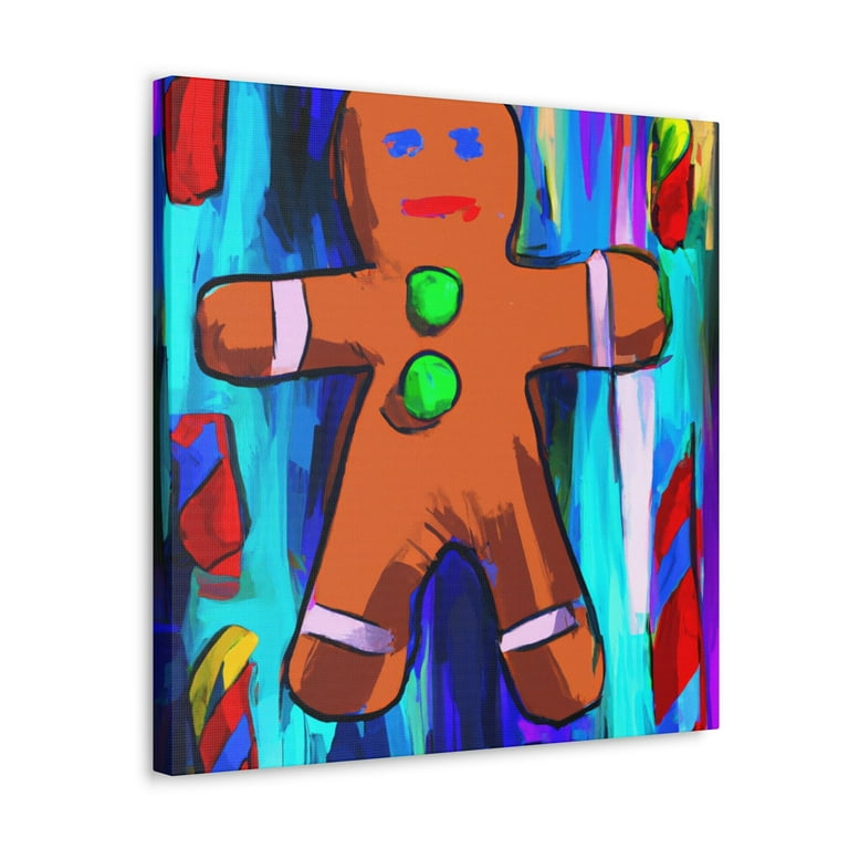 Gingerbread Man Art Canvas Paint Set Kit Supplies 12 Piece Mini Acrylic 11