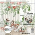 thumbnail image 5 of Winter Christmas Shower Curtain, Holiday Red Snowman Bath Curtain for Xmas Gift, Eucalyptus Leaf Flower Floral Bathroom Accessories, Waterproof Washable Fabric 12 Pack Metal Hooks, 72X72in, 5 of 5