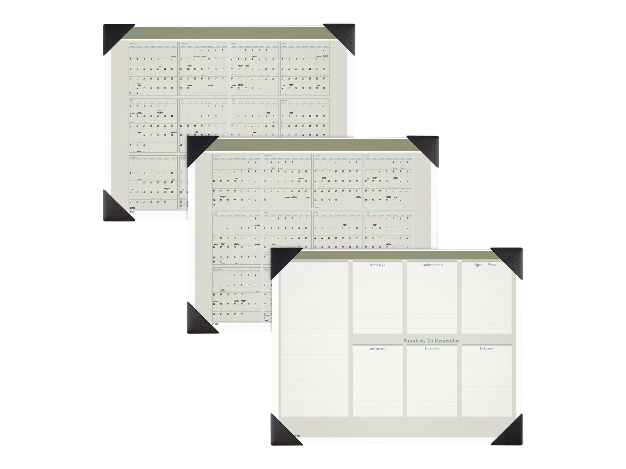 AT-A-GLANCE Executive Monthly Desk Pad Calendar, 22" x 17", Buff, 2021